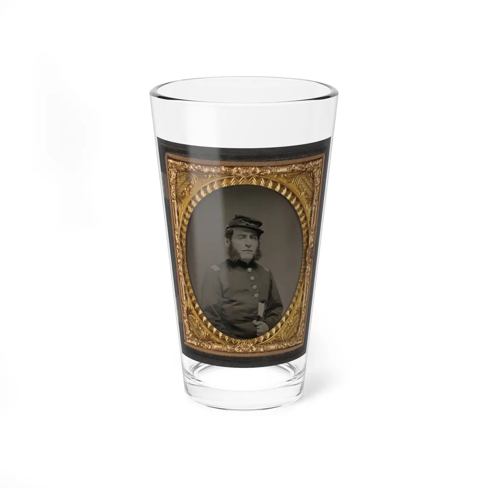 Unidentified Soldier In Union Officers's Uniform And Connecticut State Seal Buttons (U.S. Civil War) Pint Glass 16oz-16oz-Go Mug Yourself