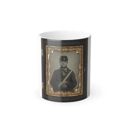 Unidentified Soldier in Union Rifleman Uniform With Saber Bayonet (U.S. Civil War) Color Changing Coffee Mug 11oz-11oz-Go Mug Yourself