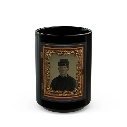 Unidentified Soldier In Union Sack Coat And Forage Cap(2) (U.S. Civil War) Black Coffee Mug 15oz - Go Mug Yourself