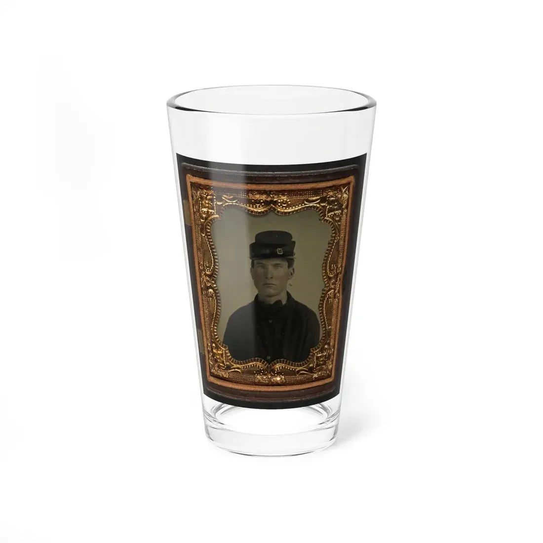 Unidentified Soldier In Union Sack Coat And Forage Cap(2) (U.S. Civil War) Pint Glass 16oz 16oz - Go Mug Yourself