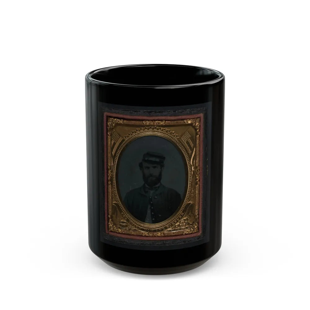 Unidentified Soldier In Union Sack Coat And Forage Cap (U.S. Civil War) Black Coffee Mug-15oz-Go Mug Yourself