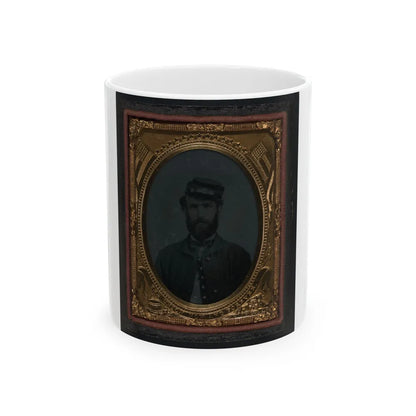 Unidentified Soldier In Union Sack Coat And Forage Cap (U.S. Civil War) White Coffee Mug-11oz-Go Mug Yourself