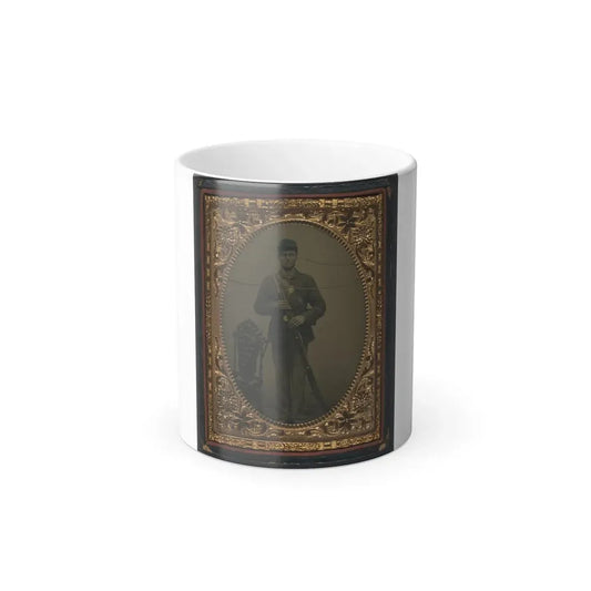Unidentified Soldier in Union Sack Coat and Forage Cap With Bayonet Scabbard and Bayoneted Musket (U.S. Civil War) Color Changing Coffee Mug 11oz Default Title 11oz - Go Mug Yourself