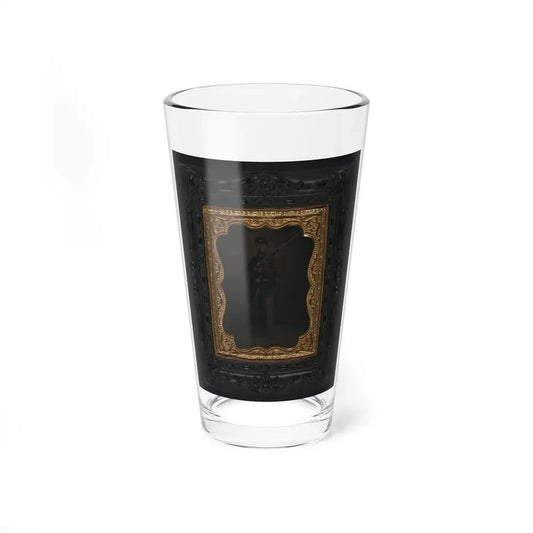 Unidentified Soldier In Union Sack Coat And Forage Cap With Bayoneted Musket (U.S. Civil War) Pint Glass 16oz 16oz - Go Mug Yourself