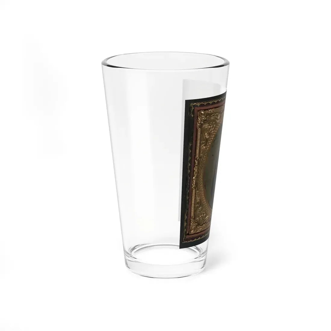 Unidentified Soldier In Union Sack Coat And Forage Cap With Cap Box, Musket, And Attached U.S. Model 1862  Zouave  Sword Bayonet (U.S. Civil War) Pint Glass 16oz - Go Mug Yourself