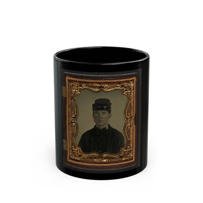 Unidentified Soldier In Union Sack Coat And Forage Cap(2) (U.S. Civil War) Black Coffee Mug-11oz-Go Mug Yourself