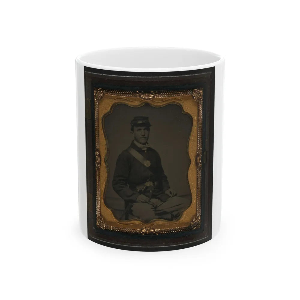 Unidentified Soldier In Union Sack Coat And Kepi (U.S. Civil War) White Coffee Mug-11oz-Go Mug Yourself