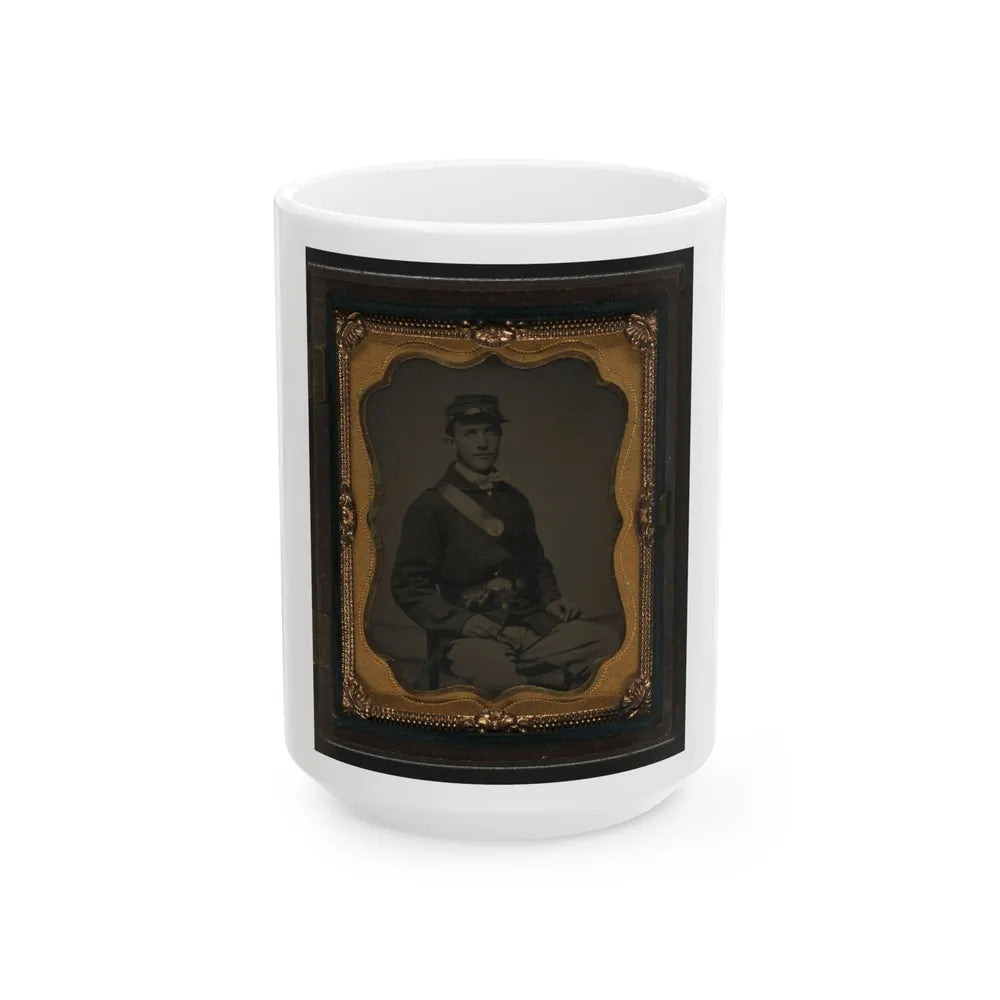 Unidentified Soldier In Union Sack Coat And Kepi (U.S. Civil War) White Coffee Mug-15oz-Go Mug Yourself