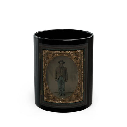 Unidentified Soldier In Union Sack Coat And Slouch Hat (U.S. Civil War) Black Coffee Mug-11oz-Go Mug Yourself