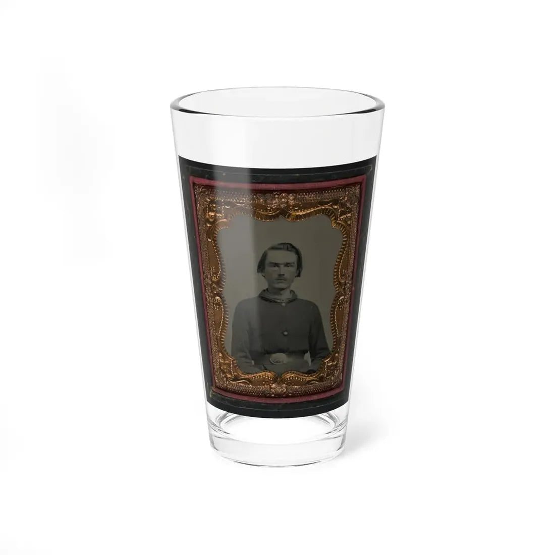 Unidentified Soldier In Union Sack Coat And U.S. Belt Buckle (U.S. Civil War) Pint Glass 16oz 16oz - Go Mug Yourself