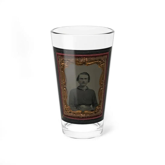 Unidentified Soldier In Union Sack Coat And U.S. Belt Buckle (U.S. Civil War) Pint Glass 16oz 16oz - Go Mug Yourself