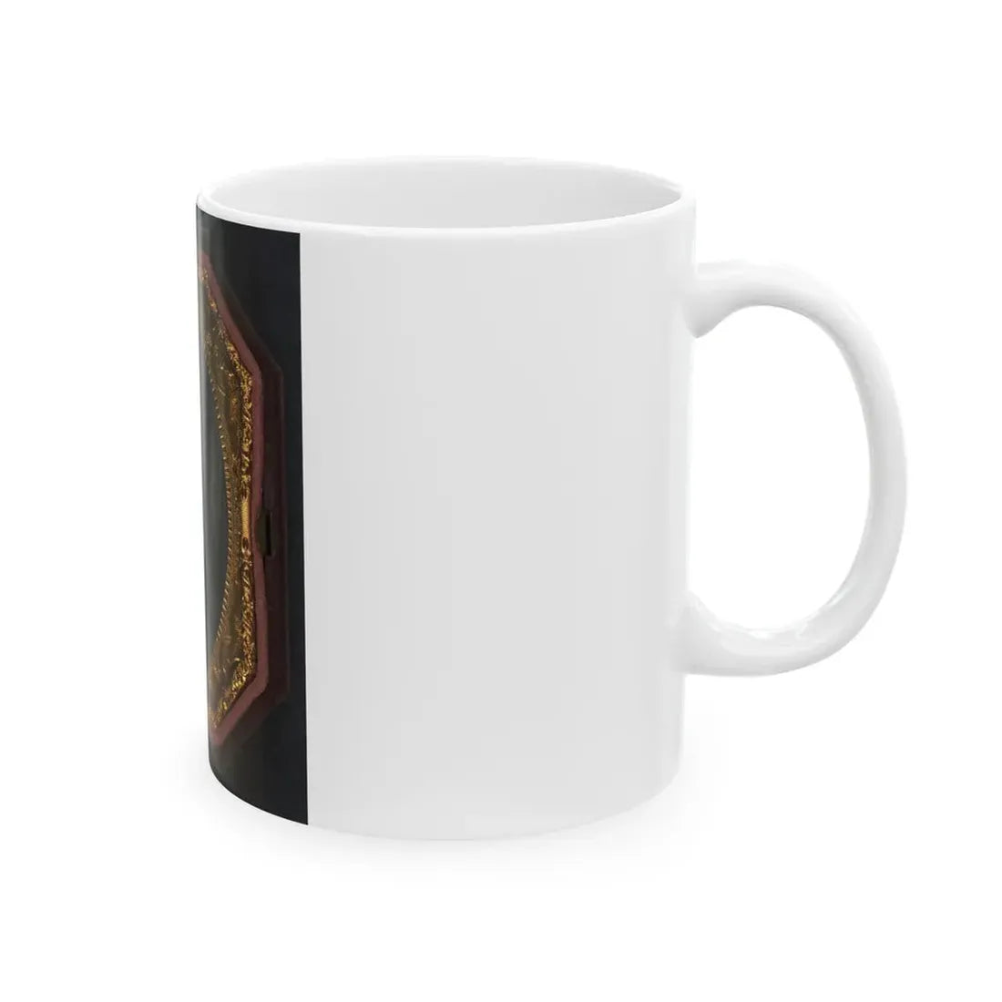 Unidentified Soldier In Union Sack Coat In Front Of American Flag Backdrop (U.S. Civil War) White Coffee Mug - Go Mug Yourself