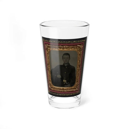 Unidentified Soldier In Union Sack Coat With Holstered Bayonet (U.S. Civil War) Pint Glass 16oz 16oz - Go Mug Yourself