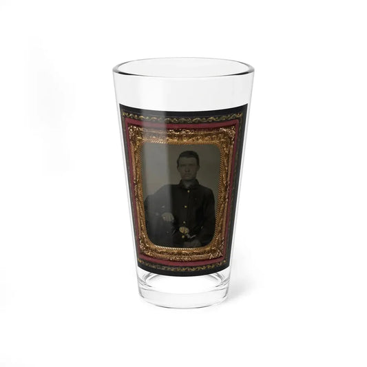 Unidentified Soldier In Union Sack Coat With Holstered Bayonet (U.S. Civil War) Pint Glass 16oz 16oz - Go Mug Yourself