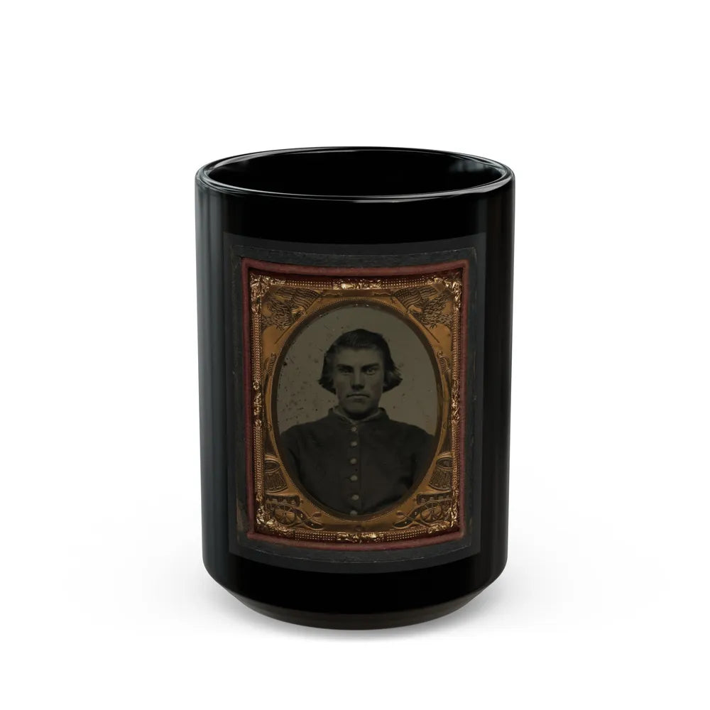 Unidentified Soldier In Union Sack Coat(2) (U.S. Civil War) Black Coffee Mug-15oz-Go Mug Yourself