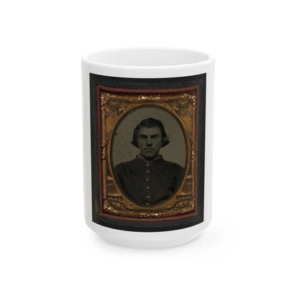 Unidentified Soldier In Union Sack Coat(2) (U.S. Civil War) White Coffee Mug-15oz-Go Mug Yourself