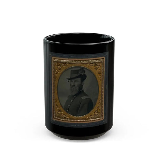 Unidentified Soldier In Union Second Lieutenant's Uniform And Hat With Plume (U.S. Civil War) Black Coffee Mug 15oz - Go Mug Yourself