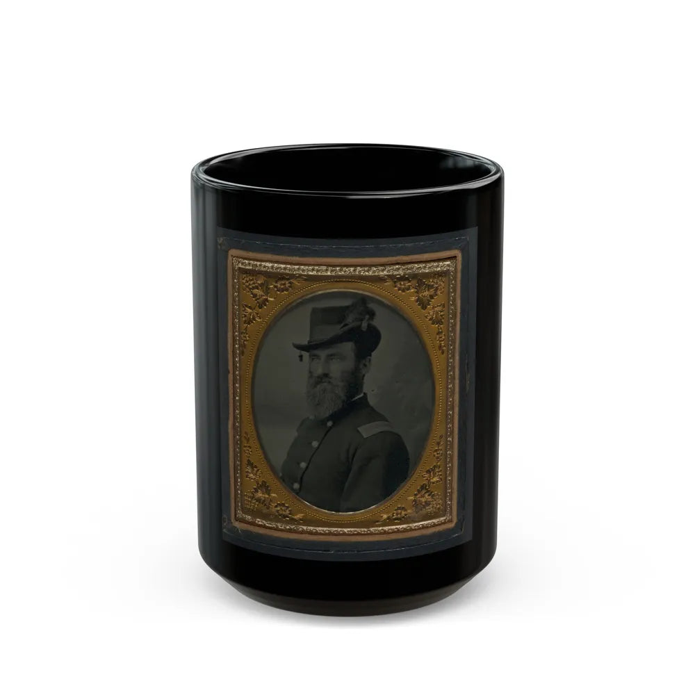 Unidentified Soldier In Union Second Lieutenant's Uniform And Hat With Plume (U.S. Civil War) Black Coffee Mug-15oz-Go Mug Yourself