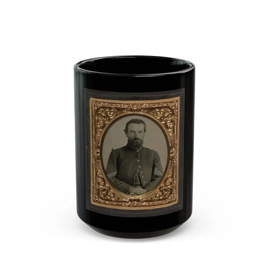 Unidentified Soldier In Union Sergeant's Uniform(2) (U.S. Civil War) Black Coffee Mug 15oz - Go Mug Yourself