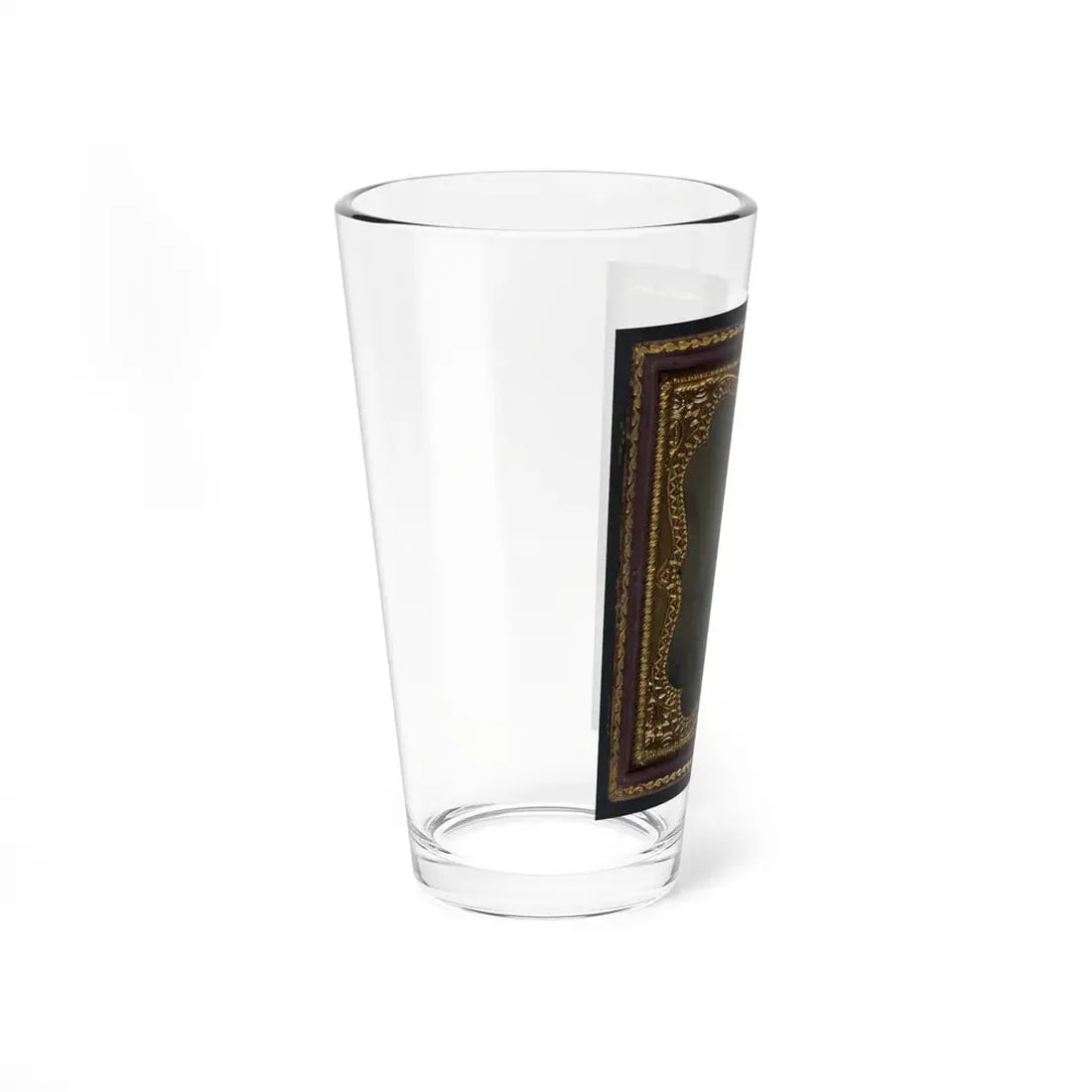 Unidentified Soldier In Union Sergeant's Uniform In Front Of Painted Backdrop Showing Landscape (U.S. Civil War) Pint Glass 16oz - Go Mug Yourself