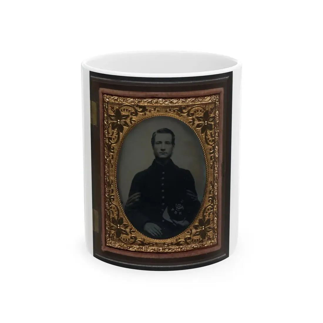 Unidentified Soldier In Union Sergeant's Uniform With Company C, 13th New Hampshire Infantry Regiment Kepi (U.S. Civil War) White Coffee Mug 11oz - Go Mug Yourself