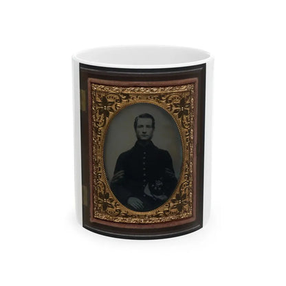 Unidentified Soldier In Union Sergeant's Uniform With Company C, 13th New Hampshire Infantry Regiment Kepi (U.S. Civil War) White Coffee Mug 11oz - Go Mug Yourself