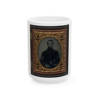 Unidentified Soldier In Union Sergeant's Uniform With Company C, 13th New Hampshire Infantry Regiment Kepi (U.S. Civil War) White Coffee Mug 15oz - Go Mug Yourself
