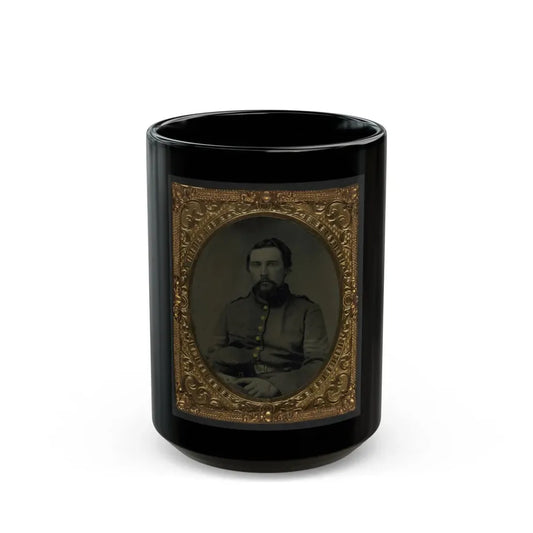 Unidentified Soldier In Union Sergeant's Uniform With Company M Forage Cap (U.S. Civil War) Black Coffee Mug 15oz - Go Mug Yourself