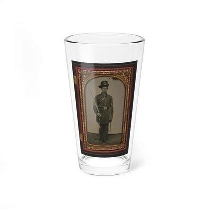 Unidentified Soldier In Union Sergeant's Uniform With Hardee Hat And Sash With Non-Commissioned Officer's Sword (U.S. Civil War) Pint Glass 16oz 16oz - Go Mug Yourself