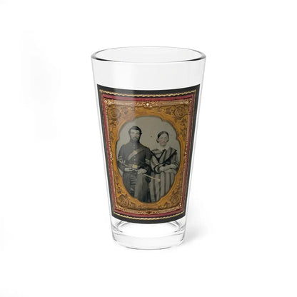 Unidentified Soldier In Union Sergeant's Uniform With Model 1840 Non-Commissioned Officer's Sword Next To Unidentified Woman (U.S. Civil War) Pint Glass 16oz 16oz - Go Mug Yourself