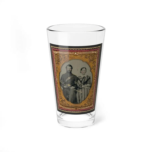 Unidentified Soldier In Union Sergeant's Uniform With Model 1840 Non-Commissioned Officer's Sword Next To Unidentified Woman (U.S. Civil War) Pint Glass 16oz 16oz - Go Mug Yourself