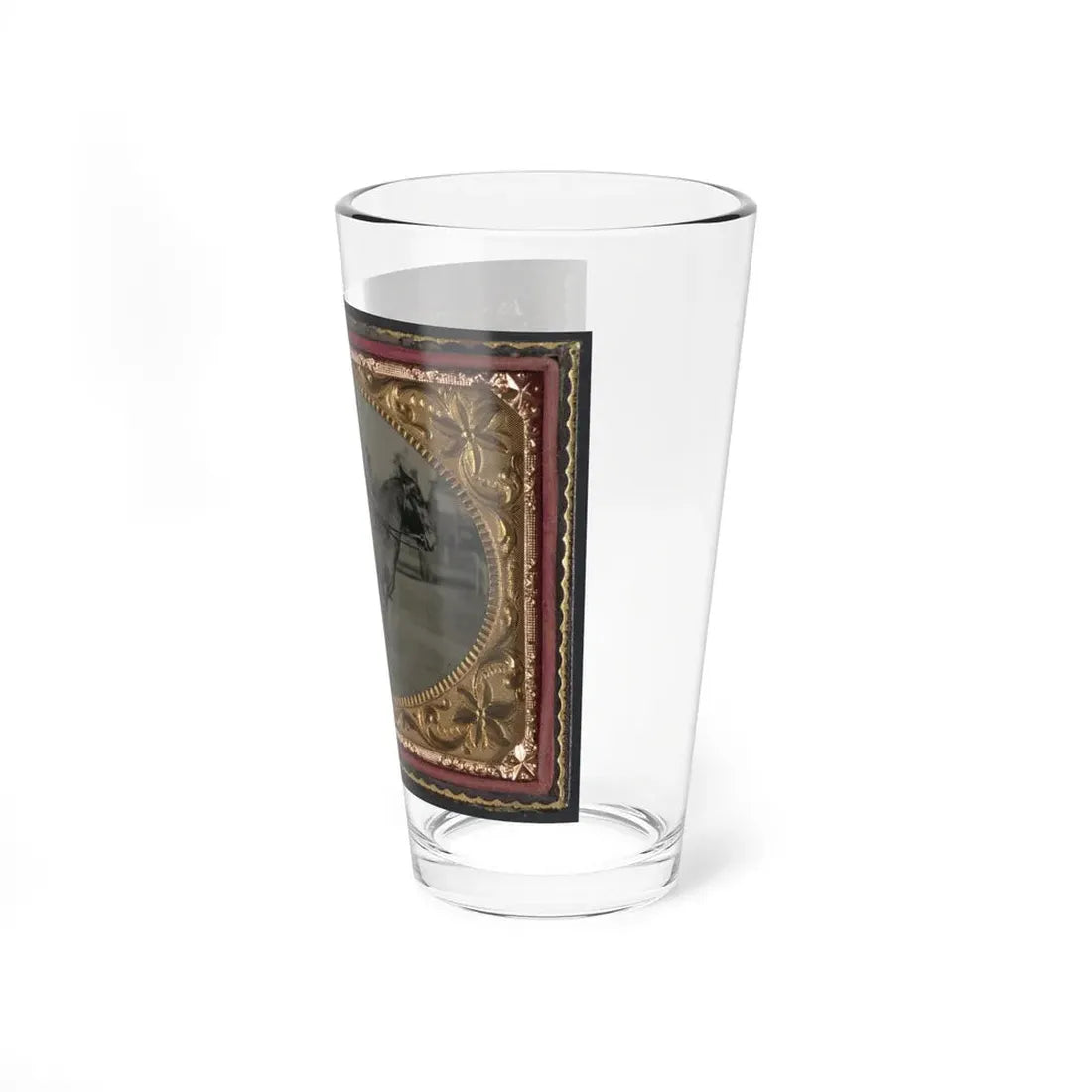 Unidentified Soldier In Union Sergeant's Uniform With Sword Seated On A Horse (U.S. Civil War) Pint Glass 16oz - Go Mug Yourself