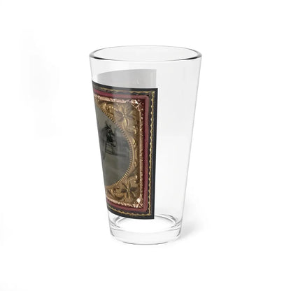 Unidentified Soldier In Union Sergeant's Uniform With Sword Seated On A Horse (U.S. Civil War) Pint Glass 16oz - Go Mug Yourself