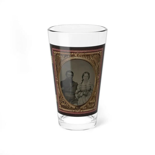Unidentified Soldier In Union Sergeant's Uniform With Unidentified Woman (U.S. Civil War) Pint Glass 16oz 16oz - Go Mug Yourself