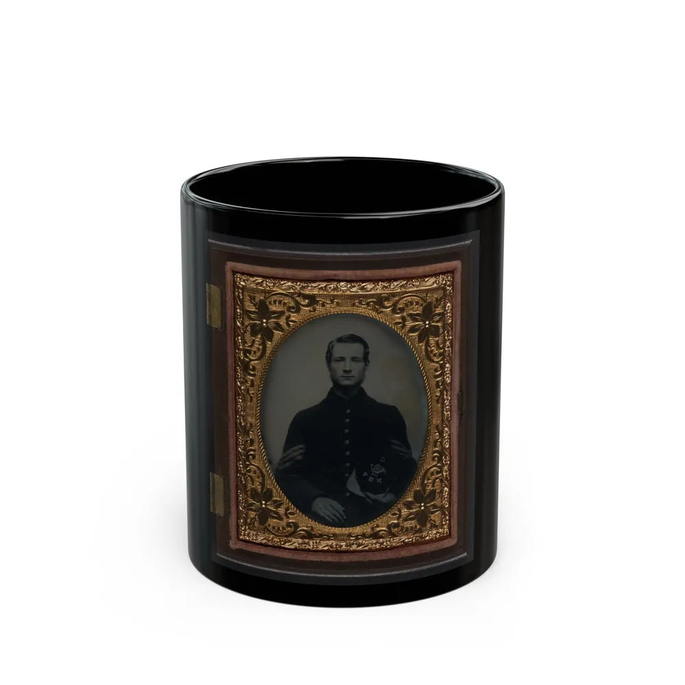 Unidentified Soldier In Union Sergeant's Uniform With Company C, 13th New Hampshire Infantry Regiment Kepi (U.S. Civil War) Black Coffee Mug-11oz-Go Mug Yourself