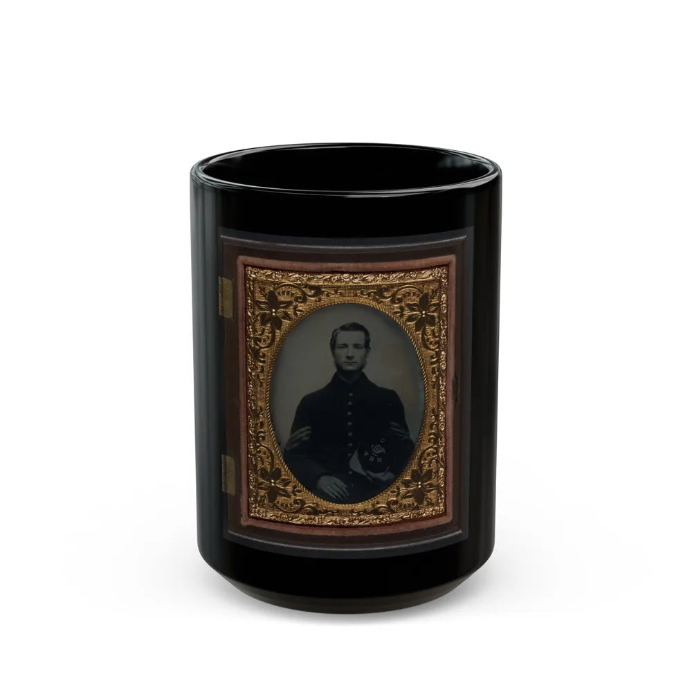 Unidentified Soldier In Union Sergeant's Uniform With Company C, 13th New Hampshire Infantry Regiment Kepi (U.S. Civil War) Black Coffee Mug-15oz-Go Mug Yourself