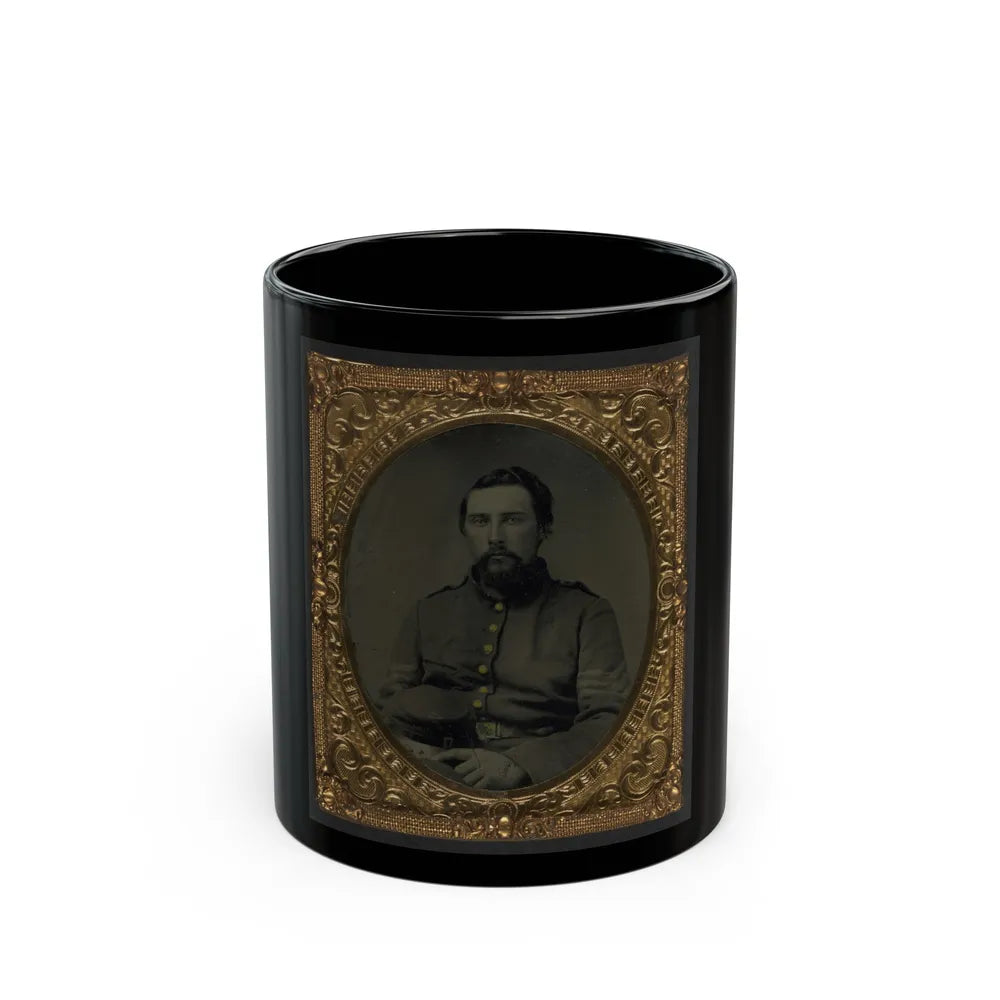 Unidentified Soldier In Union Sergeant's Uniform With Company M Forage Cap (U.S. Civil War) Black Coffee Mug-11oz-Go Mug Yourself