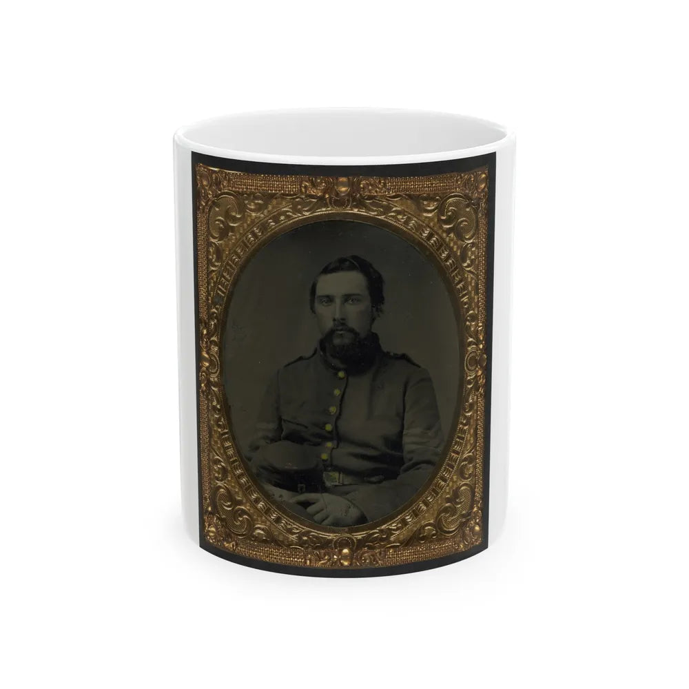 Unidentified Soldier In Union Sergeant's Uniform With Company M Forage Cap (U.S. Civil War) White Coffee Mug-11oz-Go Mug Yourself