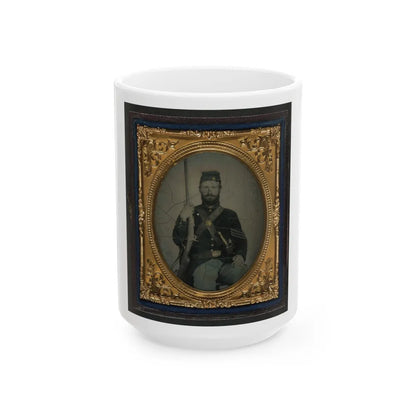 Unidentified Soldier In Union Sergeant's Uniform With Musket (U.S. Civil War) White Coffee Mug-15oz-Go Mug Yourself