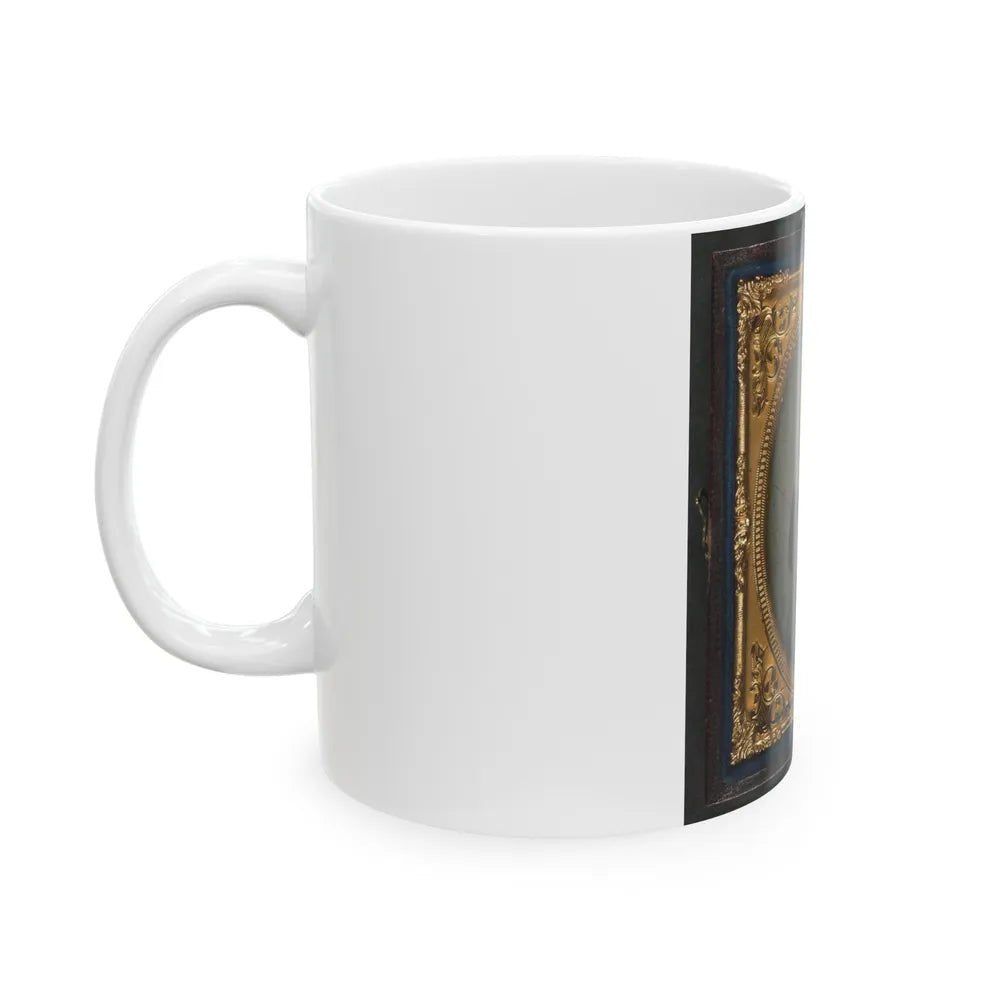 Unidentified Soldier In Union Sergeant's Uniform With Musket (U.S. Civil War) White Coffee Mug-Go Mug Yourself