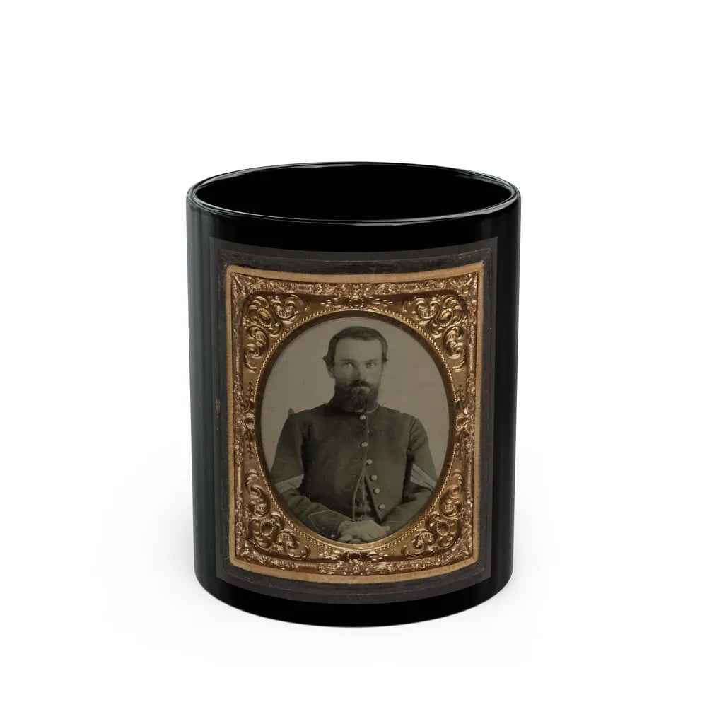 Unidentified Soldier In Union Sergeant's Uniform(2) (U.S. Civil War) Black Coffee Mug-11oz-Go Mug Yourself