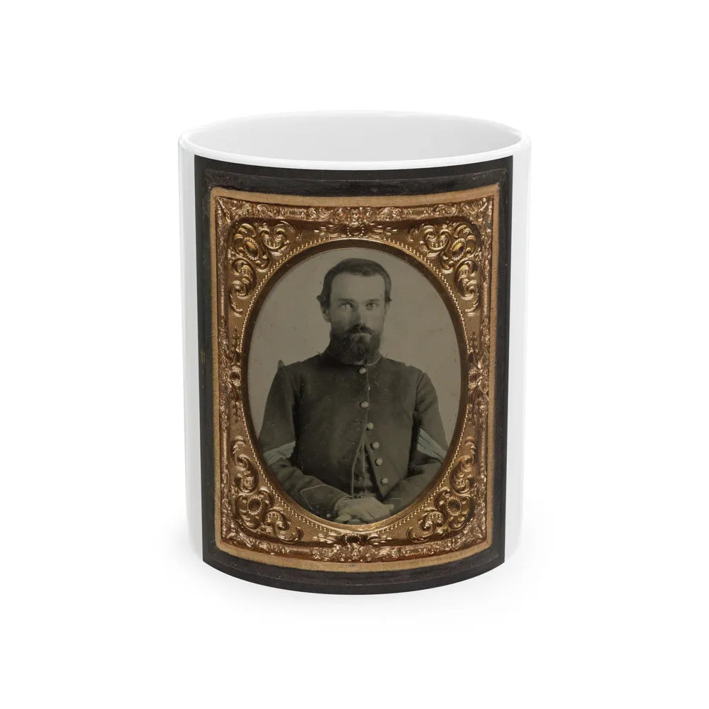 Unidentified Soldier In Union Sergeant's Uniform(2) (U.S. Civil War) White Coffee Mug-11oz-Go Mug Yourself