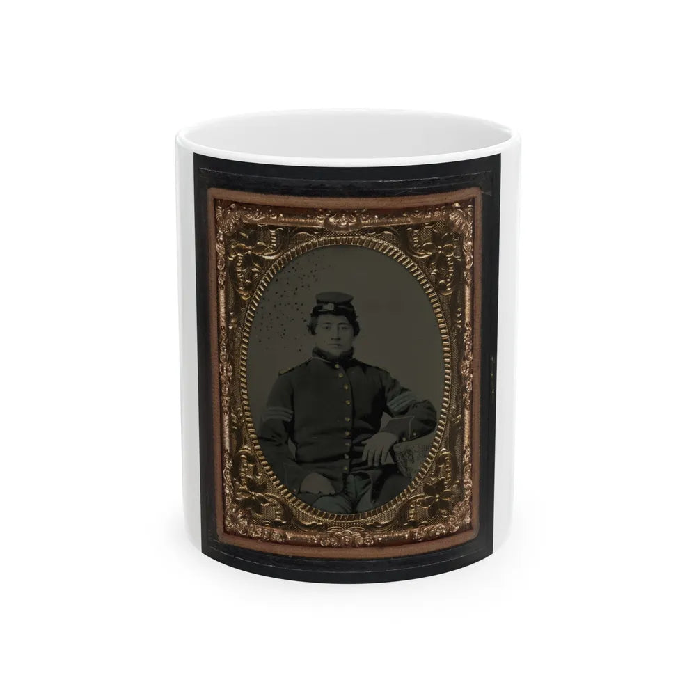 Unidentified Soldier In Union Sergeant's Uniform(3) (U.S. Civil War) White Coffee Mug-11oz-Go Mug Yourself