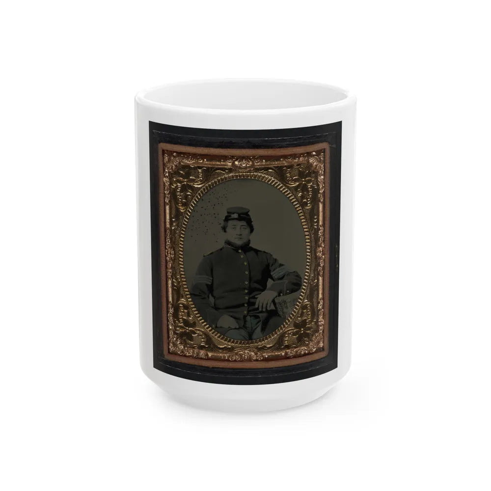 Unidentified Soldier In Union Sergeant's Uniform(3) (U.S. Civil War) White Coffee Mug-15oz-Go Mug Yourself