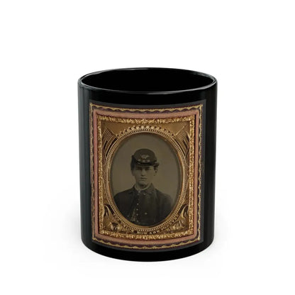 Unidentified Soldier In Union Uniform And 14th New Hampshire Infantry Regiment Kepi (U.S. Civil War) Black Coffee Mug 11oz - Go Mug Yourself