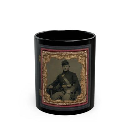 Unidentified Soldier In Union Uniform And 28th Regiment Forage Cap With Cap Box (U.S. Civil War) Black Coffee Mug-11oz-Go Mug Yourself