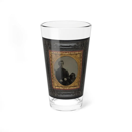 Unidentified Soldier In Union Uniform And Epaulettes With Infantry Hardee Hat (U.S. Civil War) Pint Glass 16oz-16oz-Go Mug Yourself