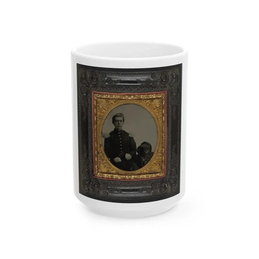Unidentified Soldier In Union Uniform And Epaulettes With Infantry Hardee Hat (U.S. Civil War) White Coffee Mug 15oz - Go Mug Yourself