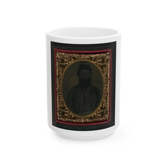 Unidentified Soldier In Union Uniform And Forage Cap 001(2) (U.S. Civil War) White Coffee Mug 15oz - Go Mug Yourself