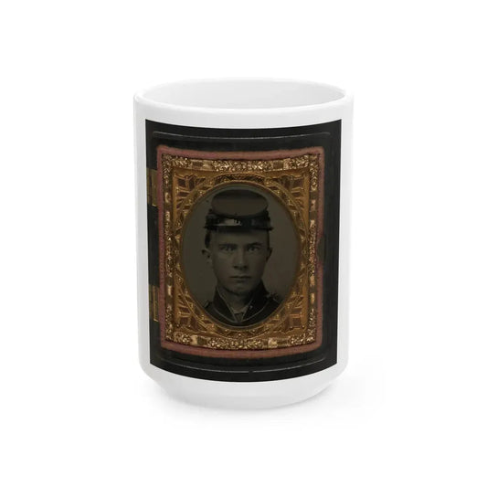 Unidentified Soldier In Union Uniform And Forage Cap 001(3) (U.S. Civil War) White Coffee Mug 15oz - Go Mug Yourself